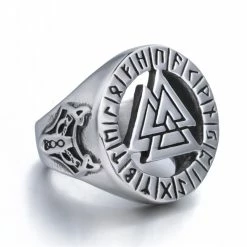 Chevalière Valknut En Acier