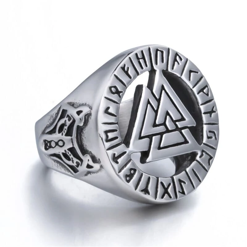 Chevalière Valknut En Acier 3 Chevalière Valknut En Acier