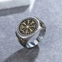 Chevalière Vegvisir En Acier 20 Chevalière Vegvisir En Acier -vêtements Soldes Magasin chevaliere vegvisir en acier inox