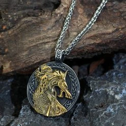 Pendentif Fureur De Fenrir 11 Pendentif Fureur De Fenrir -vêtements Soldes Magasin collier acier fureur loup fenrir