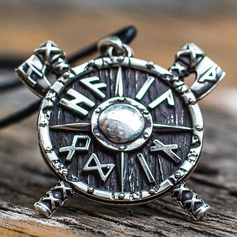 Collier Bouclier Hail Odin En Argent Massif 4 Collier Bouclier Hail Odin En Argent Massif – Image 2