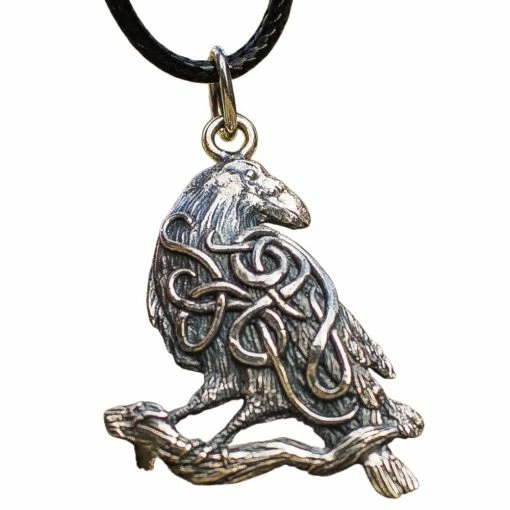 Collier Corbeau D'Odin En Argent -vêtements Soldes Magasin collier corbeau