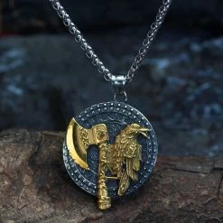 Pendentif Corbeau Viking De Ragnarök 9 Pendentif Corbeau Viking De Ragnarök -vêtements Soldes Magasin collier corbeau de ragnarok