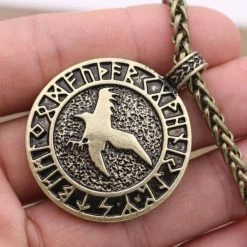 Collier Viking Corbeau Runique 8 Collier Viking Corbeau Runique -vêtements Soldes Magasin collier corbeau runes vikings