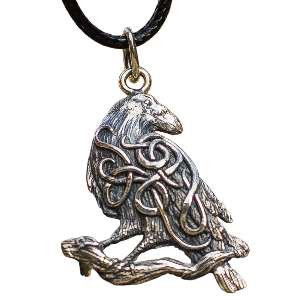 Collier Corbeau D'Odin En Argent 3 Collier Corbeau D'Odin En Argent