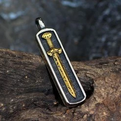 Pendentif Épée Viking Des Einherjar 11 Pendentif Épée Viking Des Einherjar -vêtements Soldes Magasin collier epee nordique doree