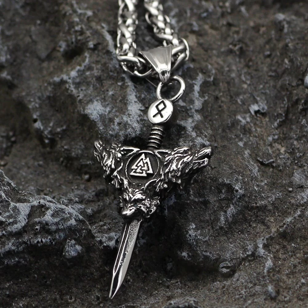 Pendentif Épée Viking Loups De Ragnarök 6 Pendentif Épée Viking Loups De Ragnarök – Image 4