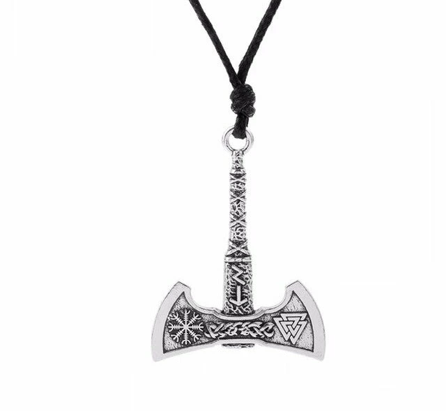 Collier Hache Valknut à Double Tranchant 3 Collier Hache Valknut à Double Tranchant