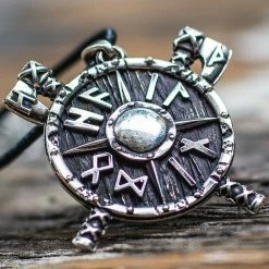 Collier Bouclier Hail Odin En Argent Massif 9 Collier Bouclier Hail Odin En Argent Massif -vêtements Soldes Magasin collier hail odin