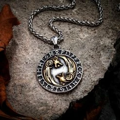 Pendentif Loups Sköll Et Hati 10 Pendentif Loups Sköll Et Hati -vêtements Soldes Magasin collier loup skoll hati