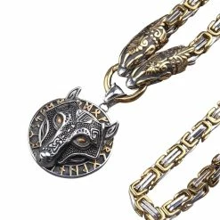 Collier Loup Runique Doré
