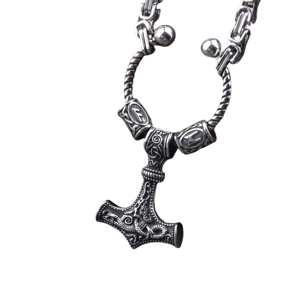 Pendentif Marteau Mjölnir En Acier 3 Pendentif Marteau Mjölnir En Acier