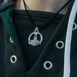 Collier Marteau De Thor En Argent -vêtements Soldes Magasin collier marteau thor argent