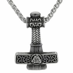 Pendentif Marteau Valknut En Acier