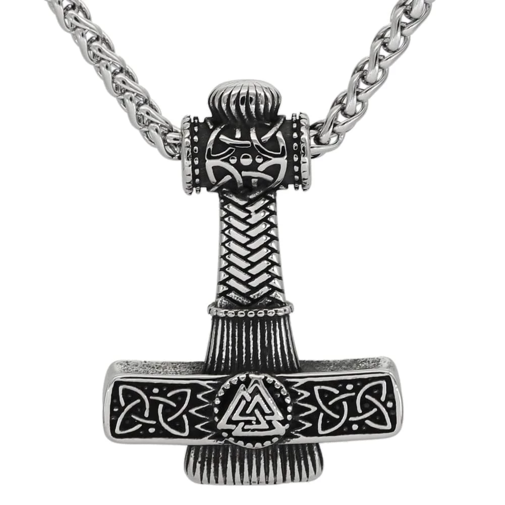 Pendentif Marteau Valknut En Acier 3 Pendentif Marteau Valknut En Acier