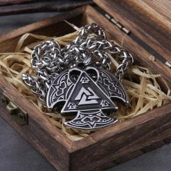 Collier Triangle Valknut 9 Collier Triangle Valknut -vêtements Soldes Magasin collier triangle valknut acier