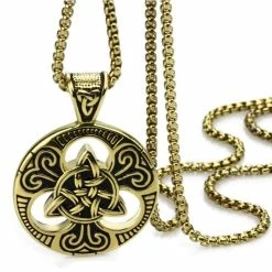 Collier Triquetra 9 Collier Triquetra -vêtements Soldes Magasin collier triquetra dore