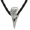 Pendentif Crâne De Corbeau Aegishjalmur (Cuir) 2 Pendentif Crâne De Corbeau Aegishjalmur (Cuir) -vêtements Soldes Magasin collier viking avec crane de corbeau
