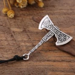 Collier Hache Valknut à Double Tranchant 7 Collier Hache Valknut à Double Tranchant -vêtements Soldes Magasin collier viking hache double