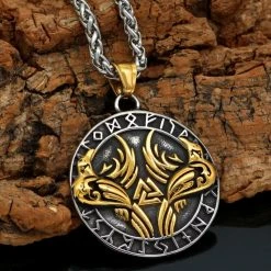 Pendentif Corbeaux Hugin Et Munin -vêtements Soldes Magasin collier viking hugin et munin