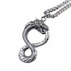 Collier Dragon Symbole Infini