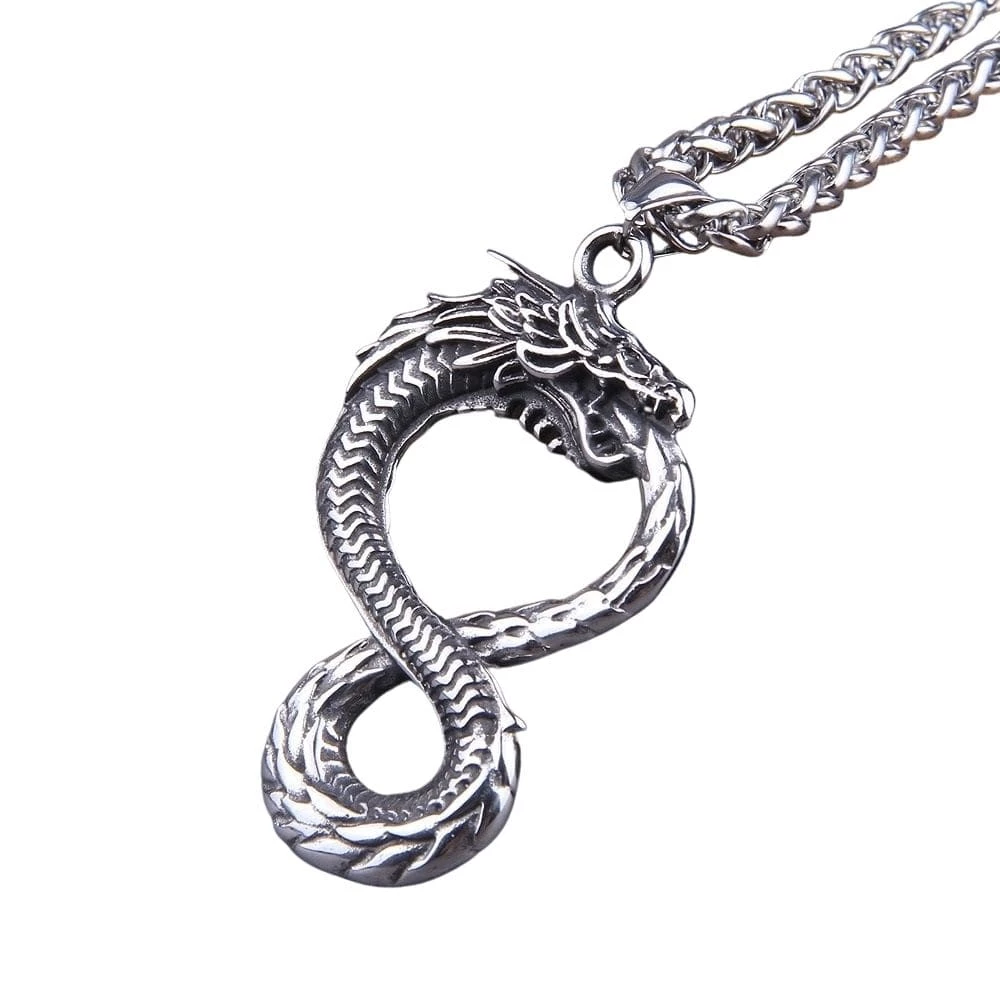 Collier Dragon Symbole Infini 3 Collier Dragon Symbole Infini