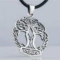 Collier Yggdrasil En Argent -vêtements Soldes Magasin collier viking yggdrasil en argent