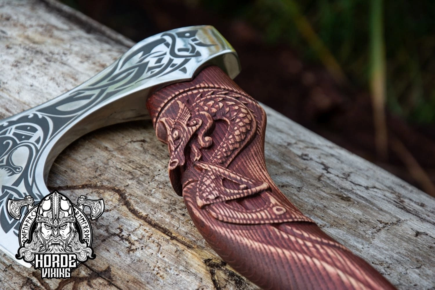 Hache Viking Forgée Décorée Du Loup Fenrir 8 Hache Viking Forgée Décorée Du Loup Fenrir – Image 6