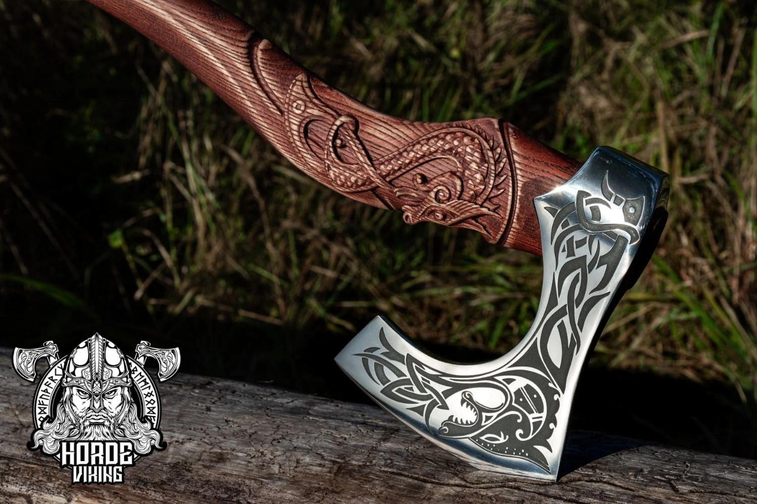 Hache Viking Forgée Décorée Du Loup Fenrir 5 Hache Viking Forgée Décorée Du Loup Fenrir – Image 3