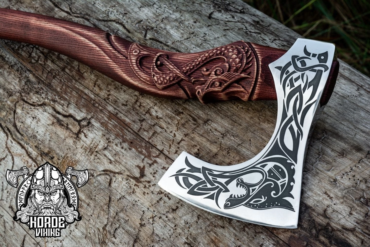 Hache Viking Forgée Décorée Du Loup Fenrir 9 Hache Viking Forgée Décorée Du Loup Fenrir – Image 7