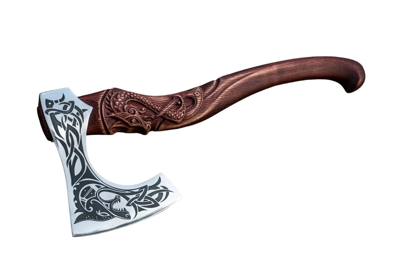 Hache Viking Forgée Décorée Du Loup Fenrir 3 Hache Viking Forgée Décorée Du Loup Fenrir