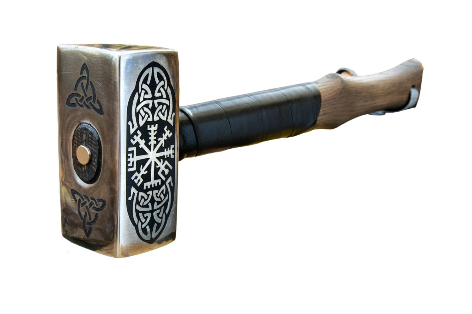 Marteau Viking Artisanale Décorée Du Symbole De Vegvisir 3 Marteau Viking Artisanale Décorée Du Symbole De Vegvisir