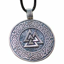 Pendentif Valknut Et Entrelacs Vikings En Argent