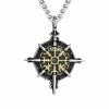 Pendentif Boussole Viking 1 Pendentif Boussole Viking -vêtements Soldes Magasin pendentif boussole viking acier