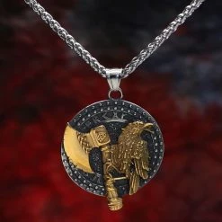 Pendentif Corbeau Viking De Ragnarök 10 Pendentif Corbeau Viking De Ragnarök -vêtements Soldes Magasin pendentif corbeau hache viking