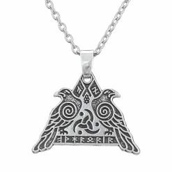 Pendentif Corbeaux Viking En Acier
