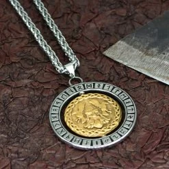 Médaillon Dieu Odin -vêtements Soldes Magasin pendentif dieu odin dore