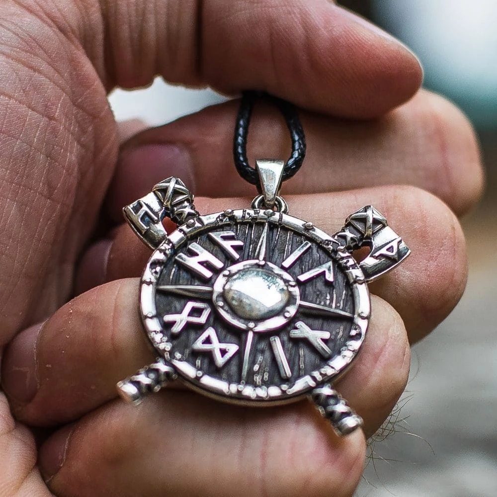 Collier Bouclier Hail Odin En Argent Massif 7 Collier Bouclier Hail Odin En Argent Massif – Image 5