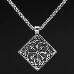 Pendentif Boussole Vegvisir En Acier 11 Pendentif Boussole Vegvisir En Acier -vêtements Soldes Magasin pendentif homme boussole