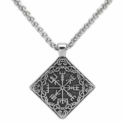 Pendentif Boussole Vegvisir En Acier