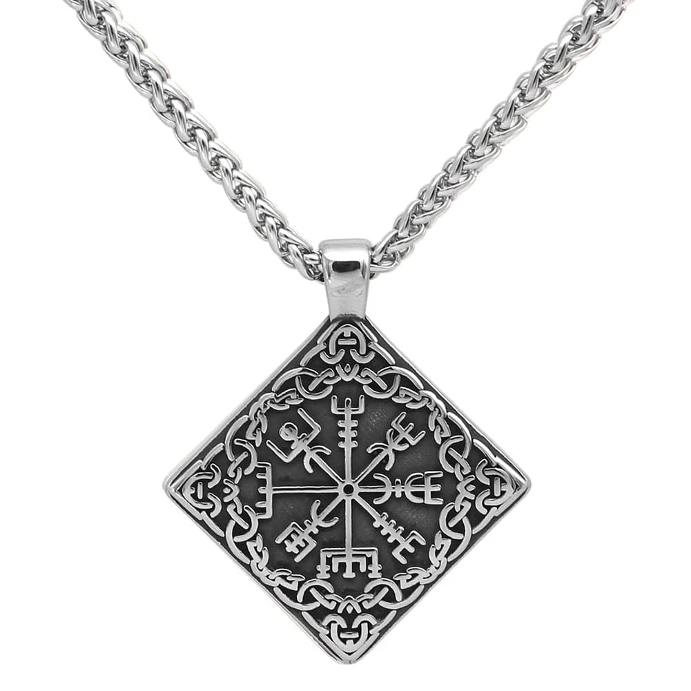 Pendentif Boussole Vegvisir En Acier 3 Pendentif Boussole Vegvisir En Acier