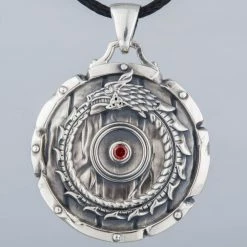 Collier Dragon Ouroboros En Argent 11 Collier Dragon Ouroboros En Argent -vêtements Soldes Magasin pendentif homme dragon en argent