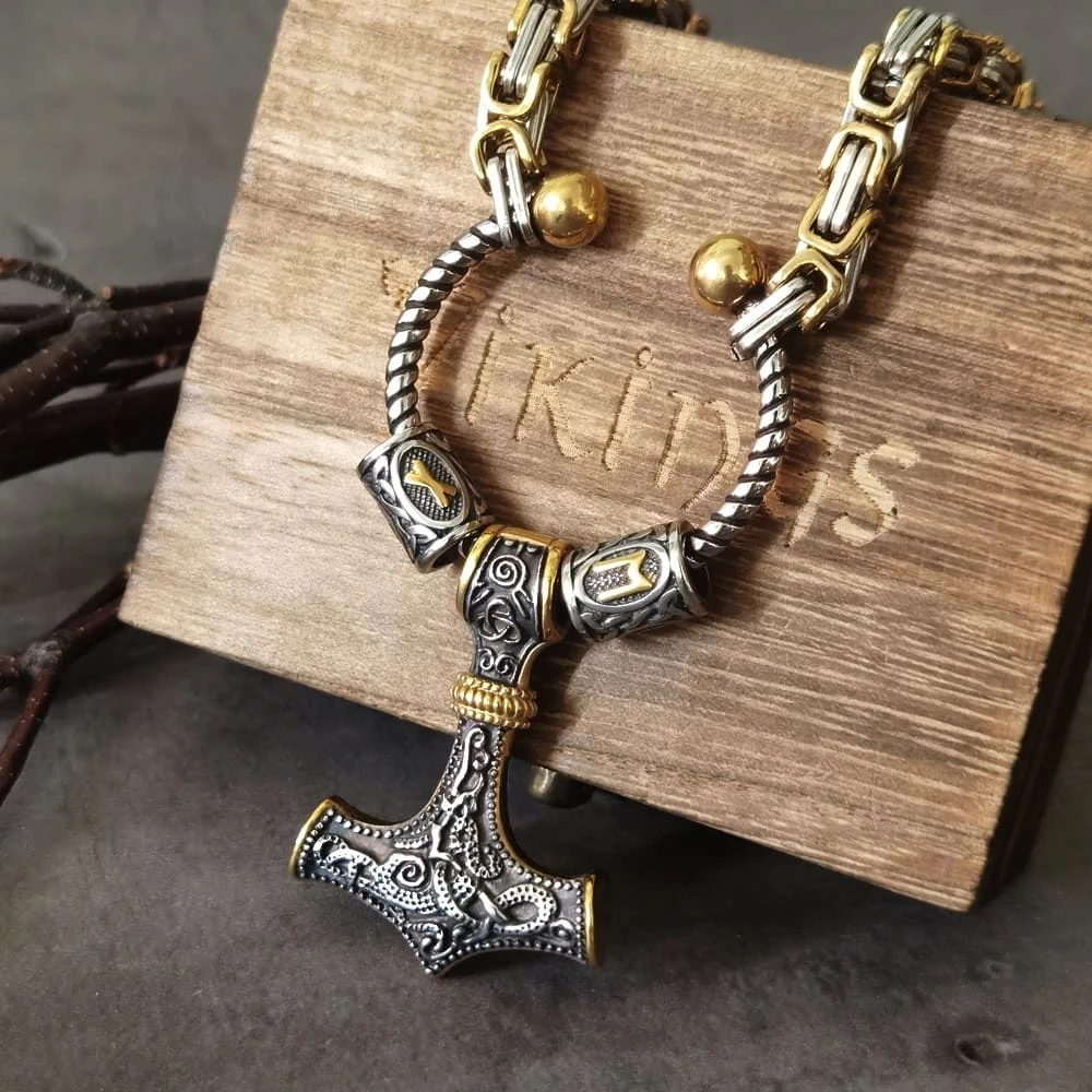 Pendentif Marteau Mjölnir En Acier 5 Pendentif Marteau Mjölnir En Acier – Image 3