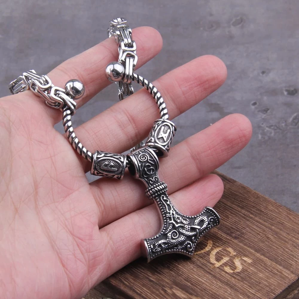 Pendentif Marteau Mjölnir En Acier 9 Pendentif Marteau Mjölnir En Acier – Image 7