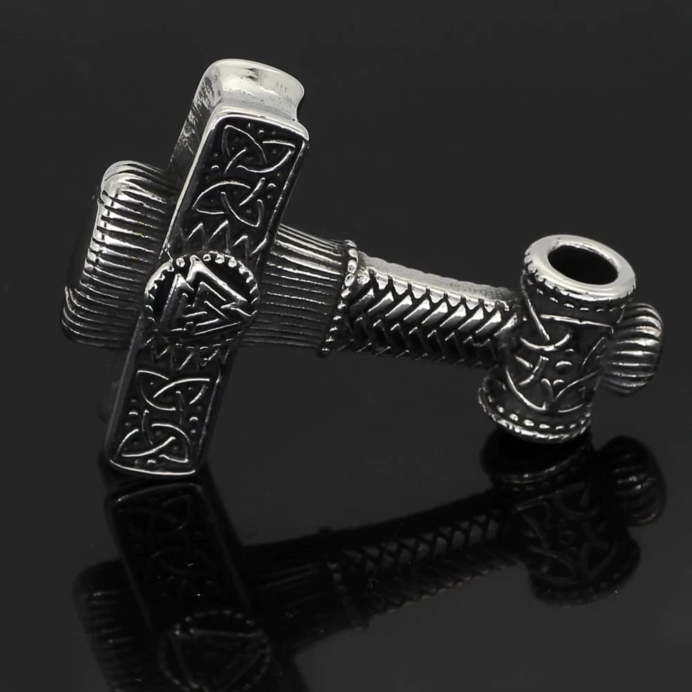 Pendentif Marteau Valknut En Acier 6 Pendentif Marteau Valknut En Acier – Image 4