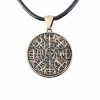 Pendentif Vegvisir Nordique En Bronze