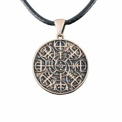 Pendentif Vegvisir Nordique En Bronze