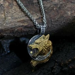 Collier Loup Hati 13 Collier Loup Hati -vêtements Soldes Magasin pendentif viking loup hati