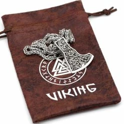 Pendentif Tête De Hache Symbole Valknut 13 Pendentif Tête De Hache Symbole Valknut -vêtements Soldes Magasin pendentif viking tete de hache valknut