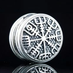 Perle Viking - Perle De Barbe Vegvisir En Argent 8 Perle Viking - Perle De Barbe Vegvisir En Argent -vêtements Soldes Magasin perle de barbe boussole viking